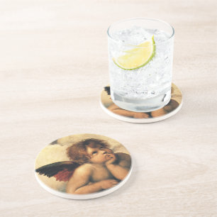 Sistine Madonna Angels by Raphael Sanzio Coaster