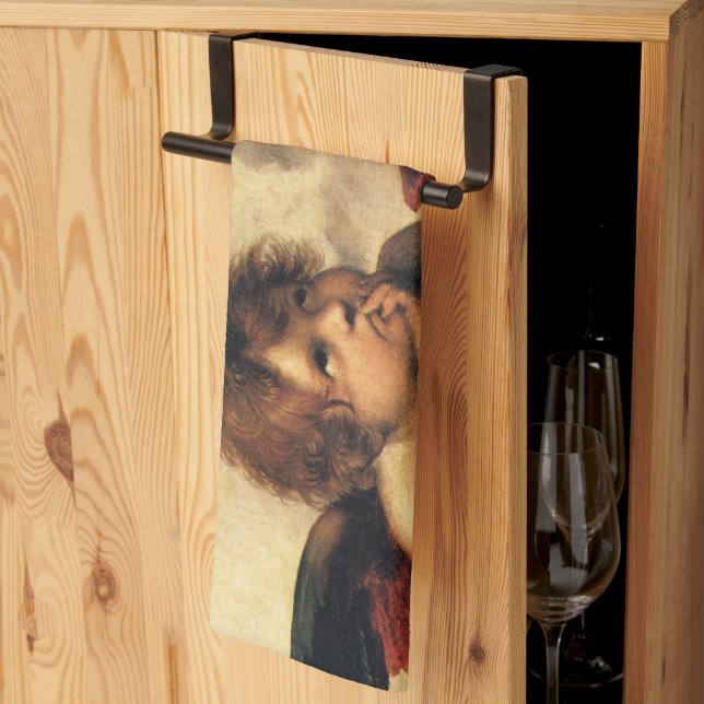 Sistine Madonna Angels by Raphael Sanzio Kitchen Towel (Thirds Fold)