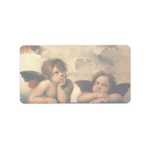 Sistine Madonna Angels by Raphael Sanzio Label