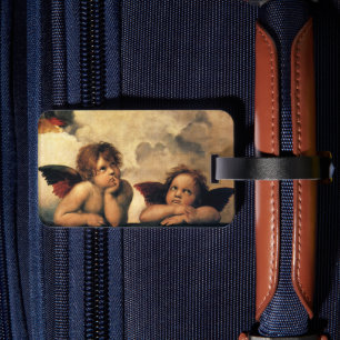 Sistine Madonna Angels by Raphael Sanzio Luggage Tag