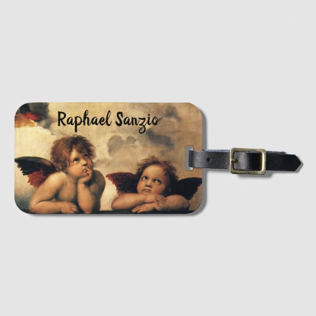 Sistine Madonna Angels by Raphael Sanzio Luggage Tag (Front Horizontal)