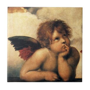 Sistine Madonna Angels by Raphael Sanzio Tile