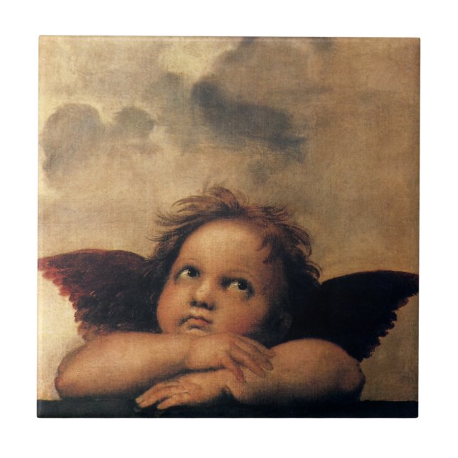 Sistine Madonna Angels by Raphael Sanzio Tile (Front)