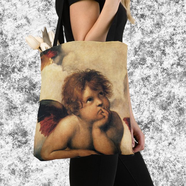 Sistine Madonna Angels by Raphael Sanzio Tote Bag (Creator Uploaded)
