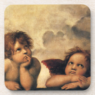 Sistine Madonna, Angels detail by Raphael Coaster