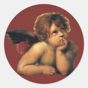 Sistine Madonna, Angels detail by Raphael Sanzio Classic Round Sticker