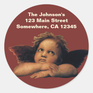 Sistine Madonna, Angels detail by Raphael Sanzio Classic Round Sticker