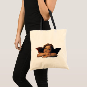 Sistine Madonna, Angels detail by Raphael Sanzio Tote Bag