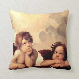 Sistine Madonna Cherubs Raffaelo Sanzio Throw Pillow