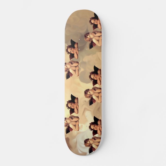 Sistine Madonna Cherubs Wallpaper Raffaelo Sanzio Skateboard (Front)