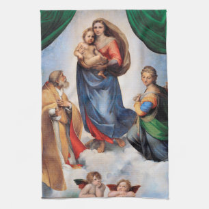 Sistine Madonna, Raphael Kitchen Towel