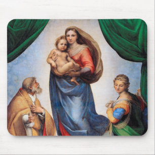 Sistine Madonna, Raphael Mouse Pad