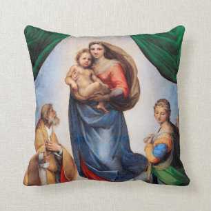 Sistine Madonna, Raphael Throw Pillow
