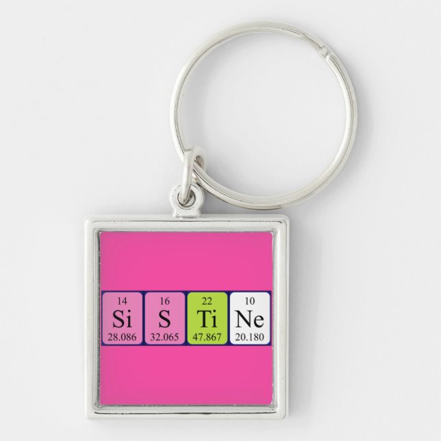 Sistine periodic table name keyring (Front)