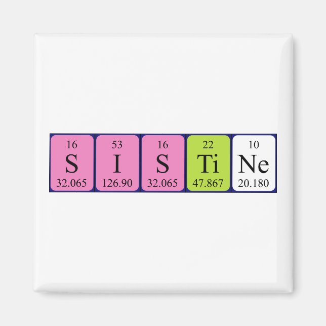 Sistine periodic table name magnet (Front)