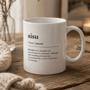 Sisu definition Finnish Word Typography Coffee Mug