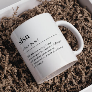Sisu definition Finnish Word Typography Coffee Mug