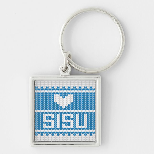 Sisu Heart Knit Keychain 2 (Front)
