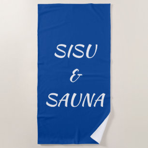 SISU & Sauna Serviette de plage finlandaise (bleu)