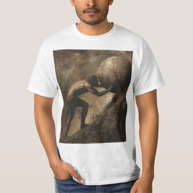Sisyphus and His Boulder T-Shirt (Front)