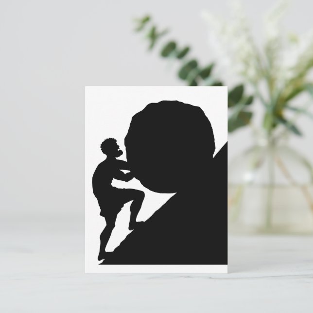 Sisyphus and Rock, Greek Mythology Postcard (Standing Front)
