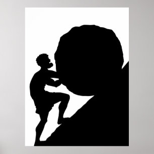Sisyphus and Rock, Greek Mythology Poster