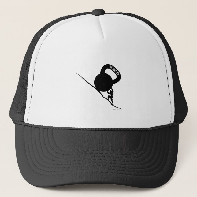 Sisyphus Kettlebell Tenacity T-Shirt Trucker Hat (Front)