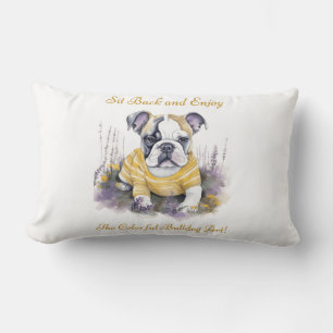Sit back and enjoy the colourful bulldog art! lumbar pillow
