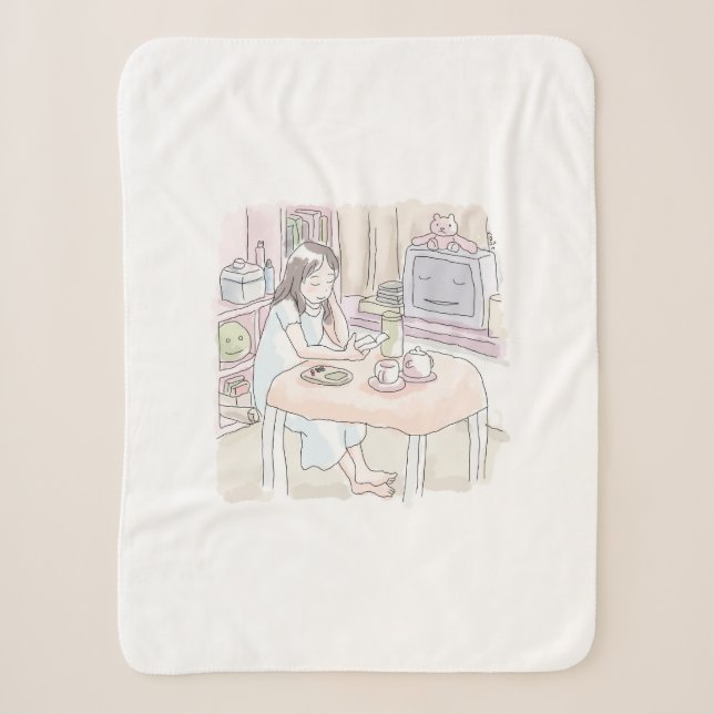 sit down at sherpa blanket (Front)