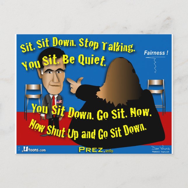 Sit Down. Shut Up. Postcard (Front)