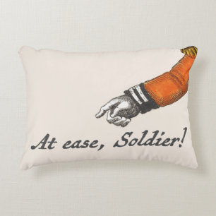 Sit Down Soldier Pointing Hand Accent Cushion