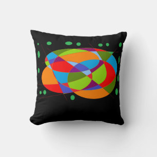 Sit right down logo message green red orange throw pillow