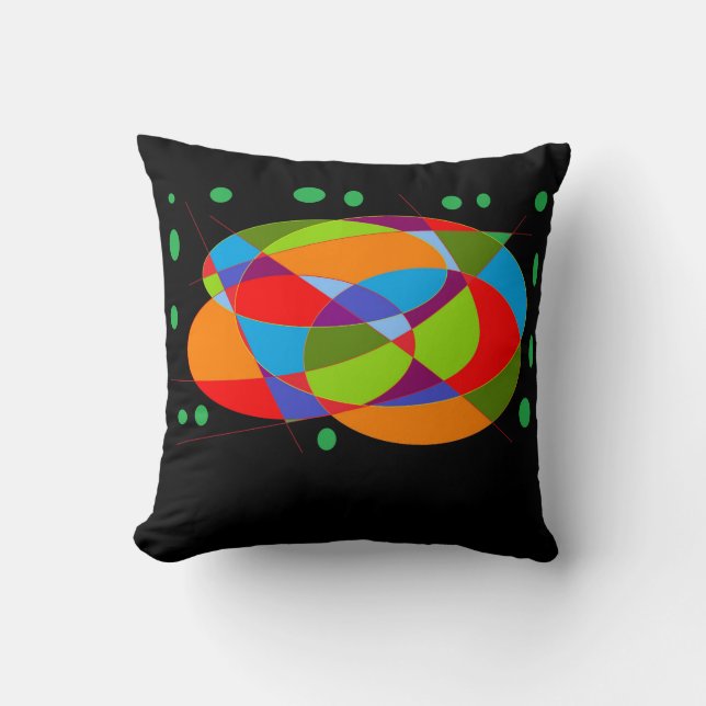 Sit right down logo message green red orange throw pillow (Front)