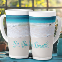 Sit Sip Breathe Coastal Beach Saying