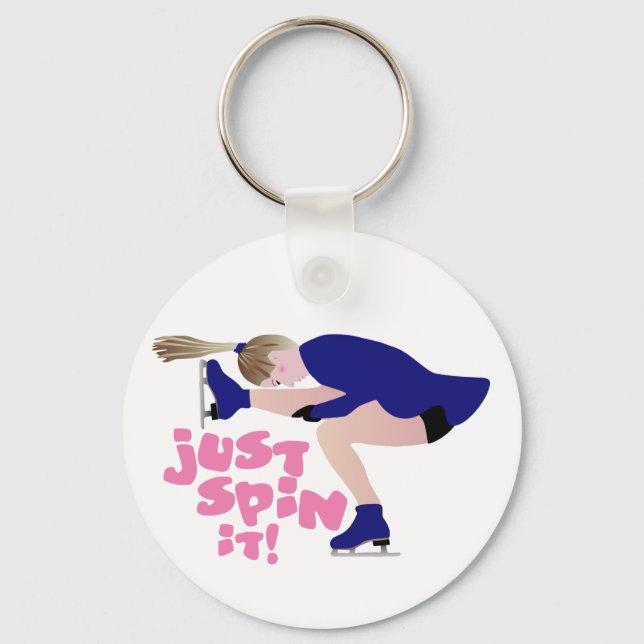 Sit Spin Ice Skating Keychain (Front)