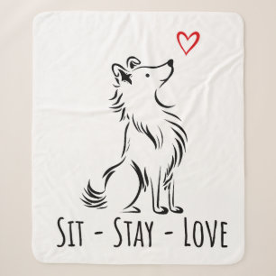 Sit-Stay-Love Sheltie Sherpa Blanket