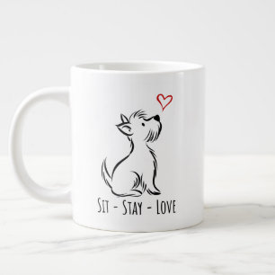 Sit-Stay-Love Westie Large Coffee Mug