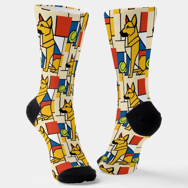 Sit. Stay. Modern Art. Socks (Angled)