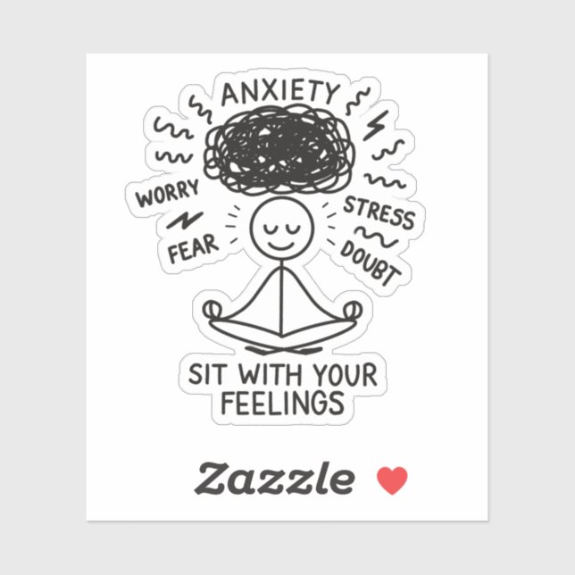 Sit With Anxiety Mental Health Reminder Stickman (Sheet)