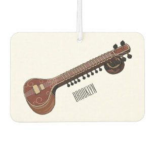Sitar cartoon illustration air freshener