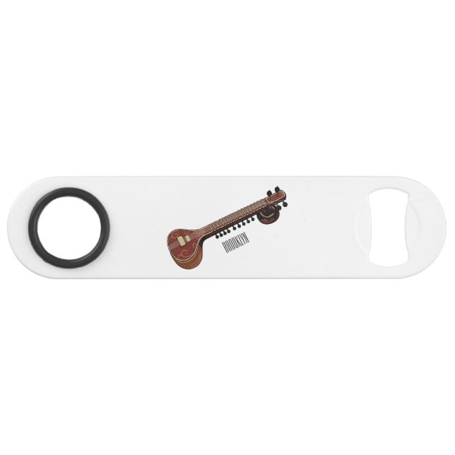 Sitar cartoon illustration bar key (Front (Horizontal))