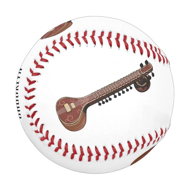 Sitar cartoon illustration baseball (Front Left)