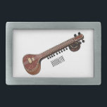 Sitar cartoon illustration belt buckle<br><div class="desc">Sitar cartoon illustration</div>