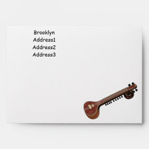 Sitar cartoon illustration envelope