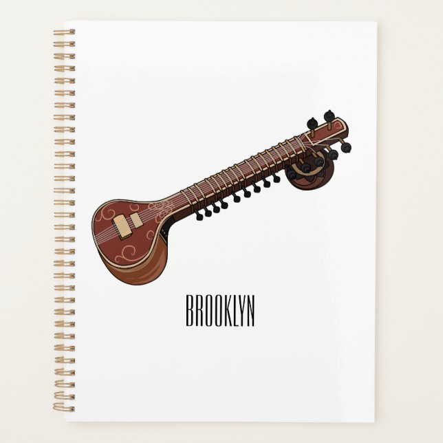 Sitar cartoon illustration planner (Front)