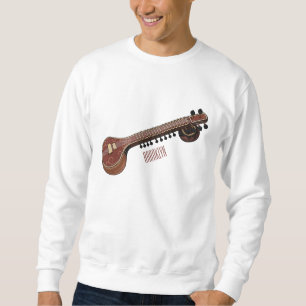 Sitar cartoon illustration sweatshirt