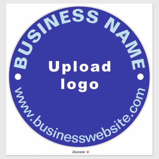 Site d'affaires sur Blue Large Round Vinyl Sticker (Feuille)