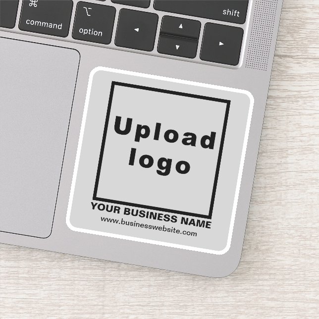 Site d'affaires sur Gris Carré Vinyl Sticker (Détail)