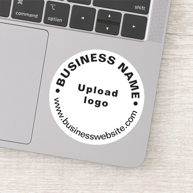 Site d'affaires sur Sticker de vinyle rond blanc (Détail)