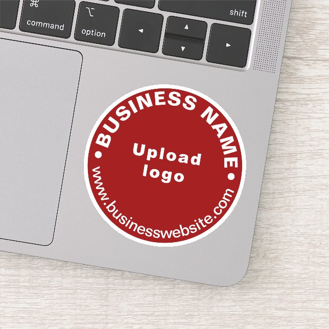 Site d'affaires sur Sticker en Vinyl Rond Rouge (Détail)